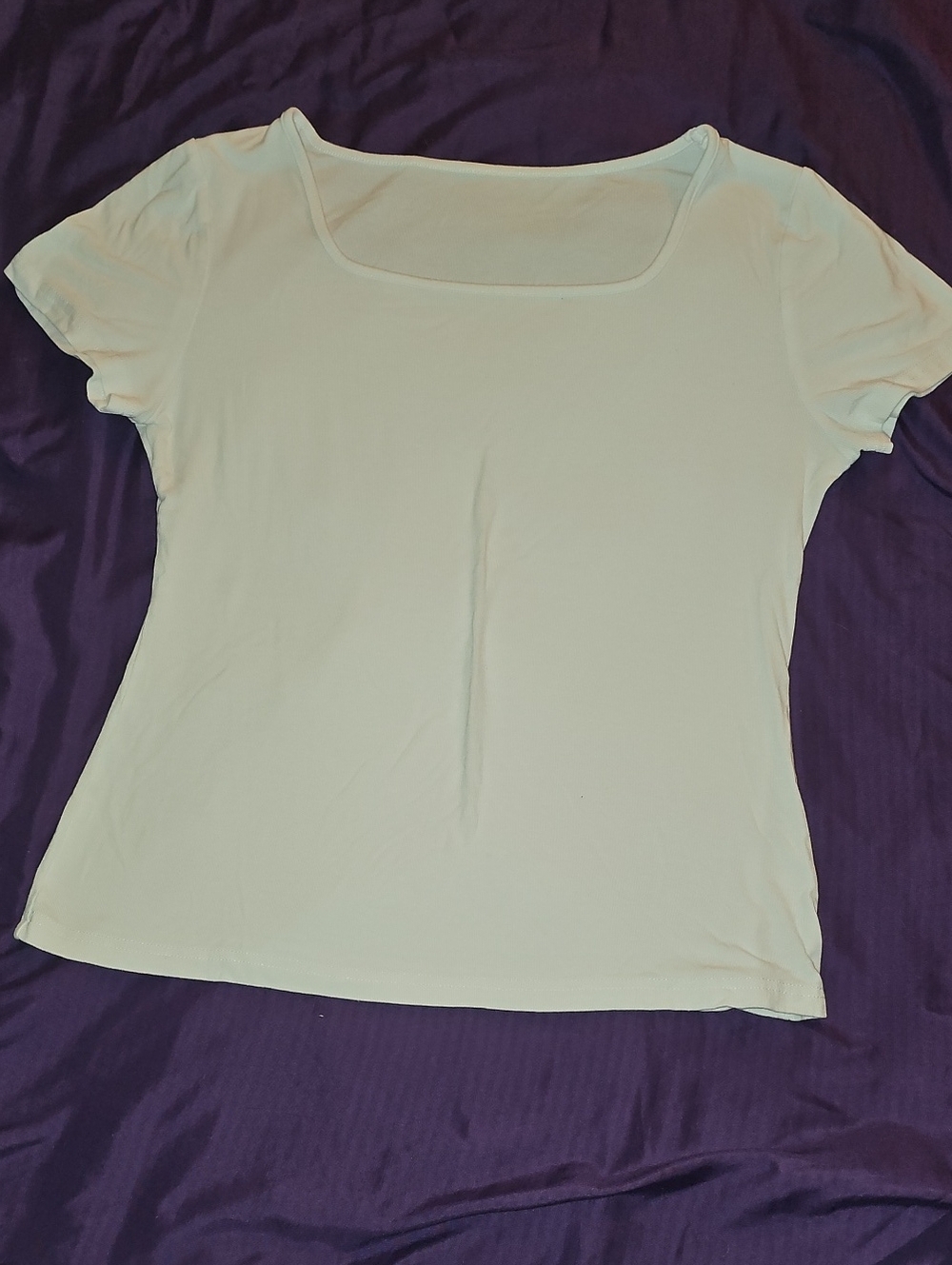 Source Unknown Mint Short-Sleeve Square Neck Top